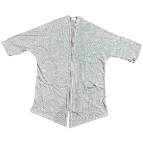 DONNI Striped Cardigan Osfa Rib Sweater Coat One Size Fits All Gray - Picture 5 of 8